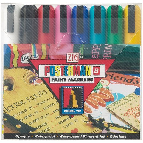 Zig Posterman Broad Marker, 8 Colors Set