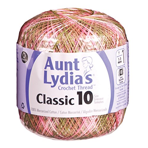 Aunt Lydia's- Classic Crochet Thread Size 10, Pink Cameo (3 Packs)