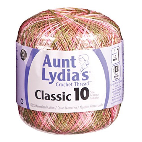 Aunt Lydia's- Classic Crochet Thread Size 10, Pink Cameo (3 Packs)