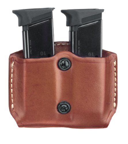 Double Mag Case with Belt Loop, Chestnut Brown, Fits Most Beretta, Colt, Hk , Kimber, Sig, Ruger Sw Mp, Springfield, Taurus 24/7, Wilson