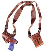 Shoulder Holster, Chestnut Brown, Left Hand, Fits Glock 17, 19, 22, 23, 31, 32, 34, 35, 39