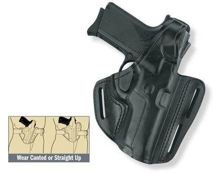 3-Slot Holster, Black, Plain Finish, Left Hand, Fits Glock 17, 22, 31