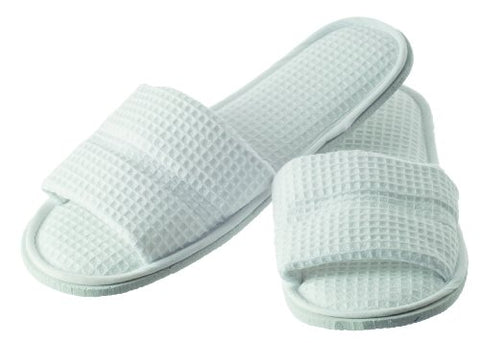 White Waffle Cotton Spa Slippers