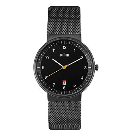 Braun Men's Classic Mesh Analog Display Quartz  Black Watch