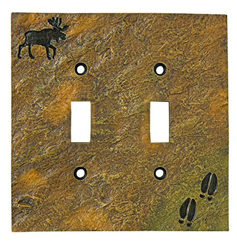 Moose & Tracks Stonecast Double Switch Plate Cover