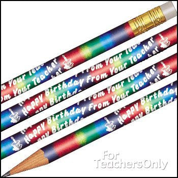 Foil Happy Birthday From Your Teacher Pencils