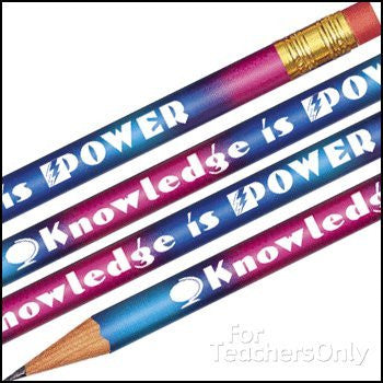Foil Knowledge Is Power Pencils