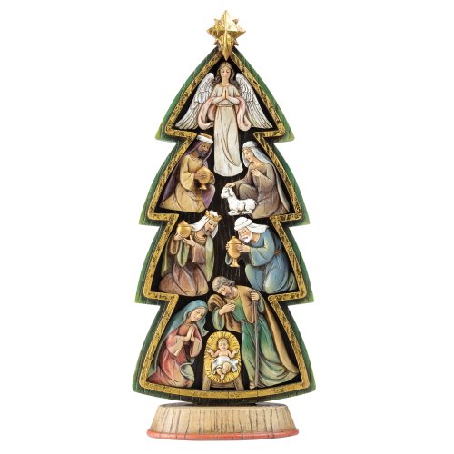 12.5" 9PC ST TREE W/NATIVITY PUZZLE JS LOGO BOX