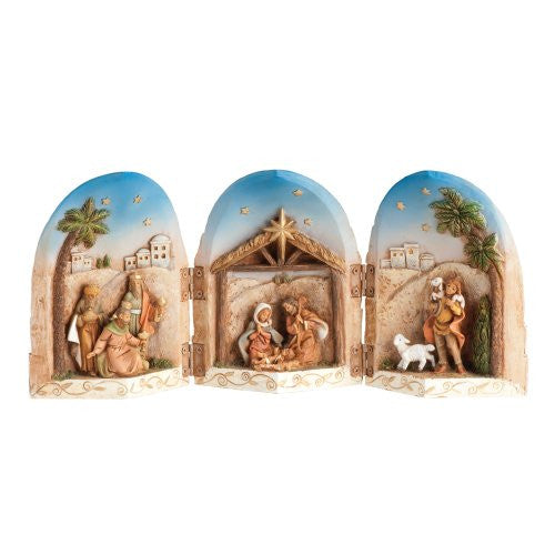 5" NATIVITY TRIPTYCH FIGURE FONTANINI