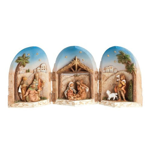 5" NATIVITY TRIPTYCH FIGURE FONTANINI