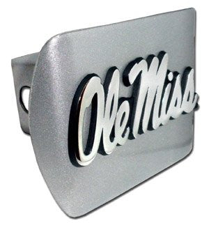 Mississippi “Ole Miss” Brushed Chrome Hitch Cover