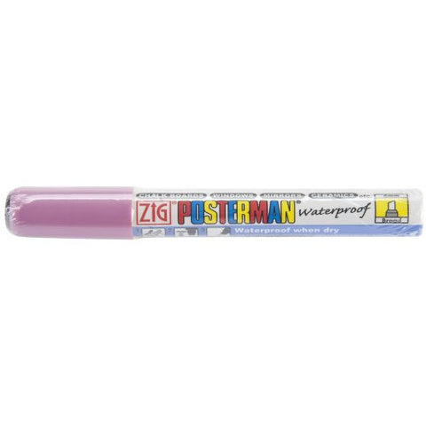 Zig 6mm Posterman Broad Chisel Tip Marker, Metallic Pink