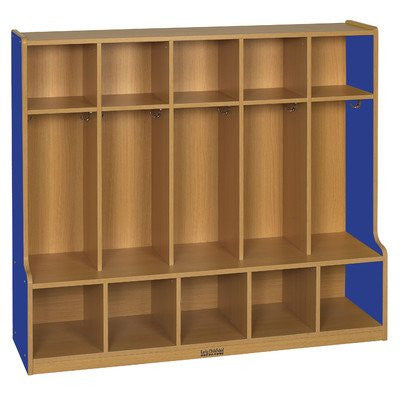 Colorful Essentials 5-Section Coat Locker w/ Bench Blue