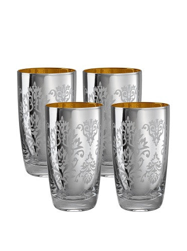 BROCADE HIGHBALL, 18 OZ., SILVER