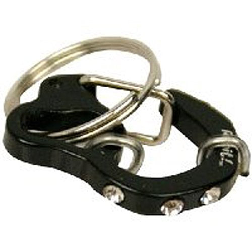 Rubit! Rhinestone Curve Dog Tag Clip - Black, Medium 1.07" diameter