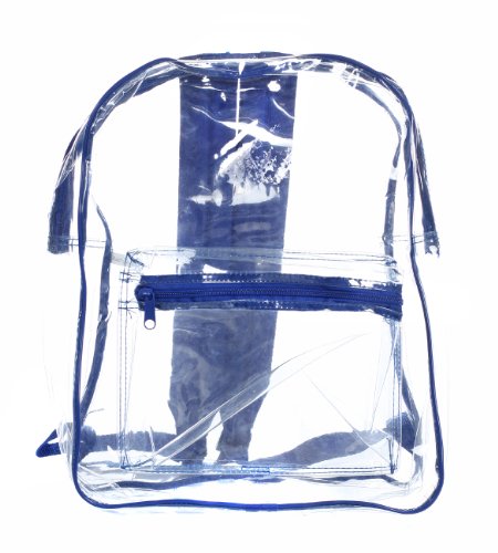 7010 Clear PVC Backpack - Royal, 12 x 15 x 4 in
