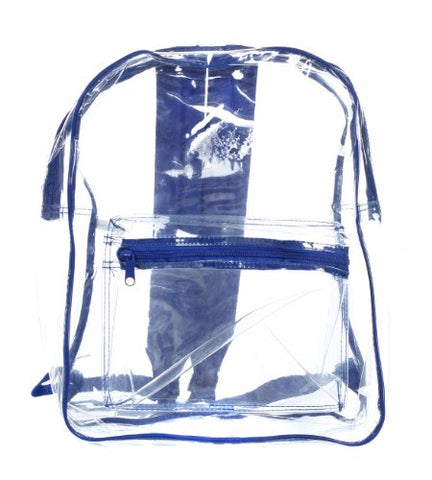 7010 Clear PVC Backpack - Royal, 12 x 15 x 4 in