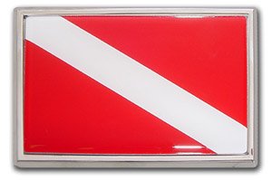 Small Dive Flag Chrome Emblem, Shiny
