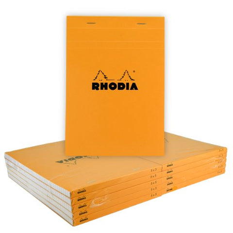 Rhodia Classic Notepads Top Staplebound 6 x 8 ¼ Graph Orange 80 sheets