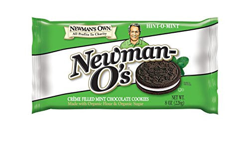 Newman's Own Organics Newman-O`s Creme Filled Sandwich Cookies Mint Creme At least 70% Organic 8 oz