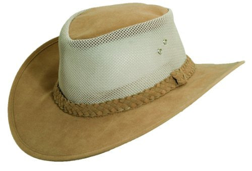 Dorfman Pacific Men's Soaker with Mesh Crown (Tan / Small/Medium / 21 1/4-22 3/8 Inches)