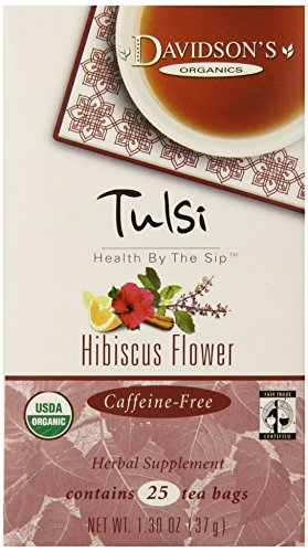 Davidson's Organics Tulsi Hibiscus Flower, Box of 25 individually wrapped Tea Bags