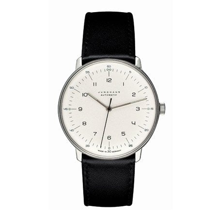 Automatic Wrist Watch, Numbers, White Face, 38mm Ø, Black Band