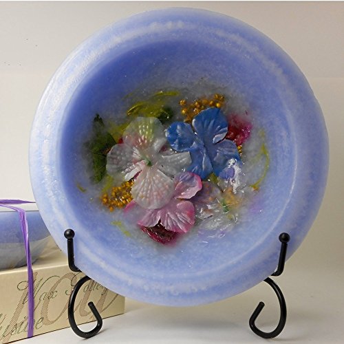 Hydrangea, Bowl, 7" and Regular Wax Pottery Bowl Stand, Black (for 7" wax bowls)