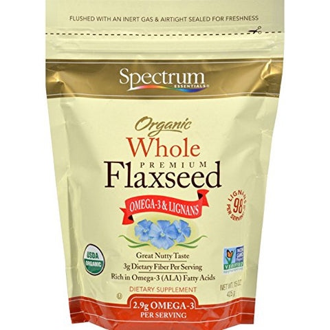 Spectrum Essentials Organic Whole Premium Flaxseed, 15 oz