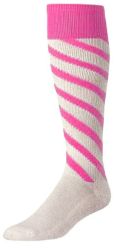 Candy Stripe -Striped Over-Calf, Tube, Hot Pink-Hot Pink-White, Medium