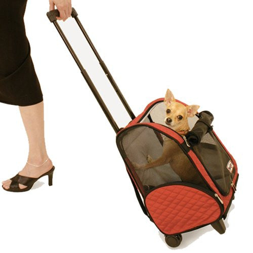 Roll Around Travel Pet Carrier Medium-Red