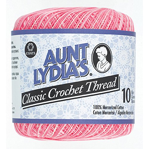 Aunt Lydia's- Classic Crochet Thread Size 10, Shades Of Pink