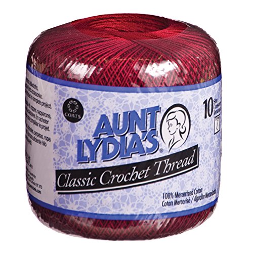 Aunt Lydia's- Classic Crochet Thread Size 10, Burgundy