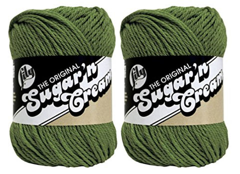 Lily Sugar'n Cream Solid Yarn Sage Green 120 Yards 2.5 OZ