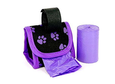 Doggie Walk Bags Designer Bags Purple Paw - Purple/Lavender, 2 Rolls
