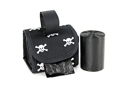 Doggie Walk Bags Designer Bags Black Skulls - Black/Unscented, 2 Rolls