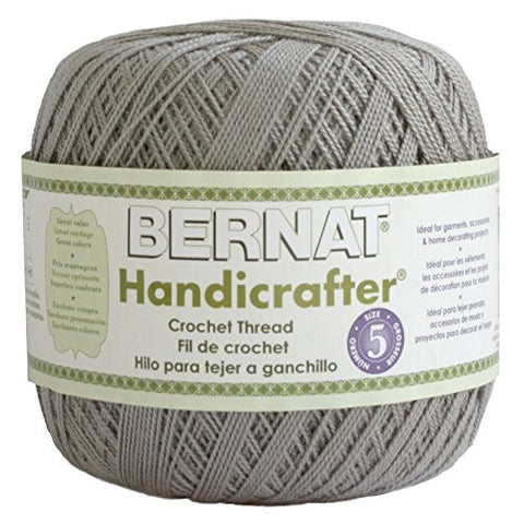 Bernat Crochet Thread Yarn - Solid Misty Grey 371 Yards 3 OZ