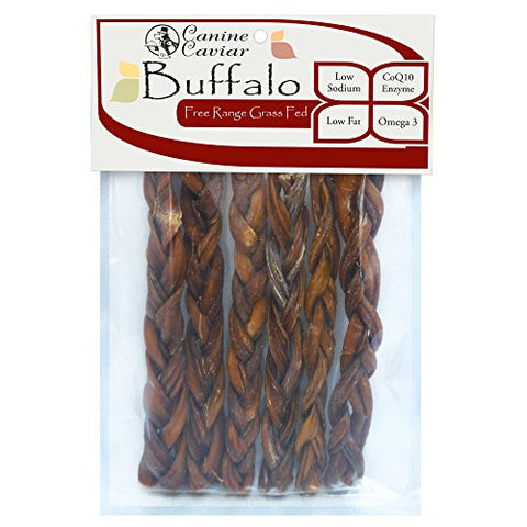 6 pack 6" Braided Buffalo Stix