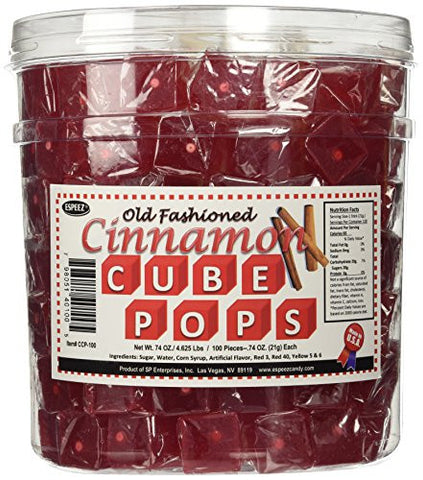 Cinnamon Cube Pops - Red (100 Count Jar)