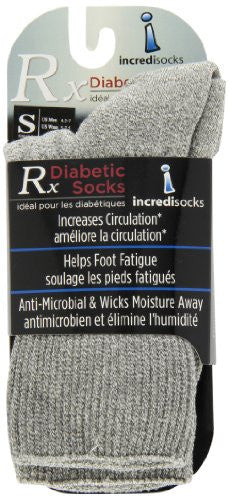 DIABETIC INCREDISOCKS - Crew - Grey, Small