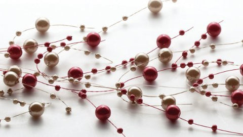 5' Burgandy Gold Bead Garland