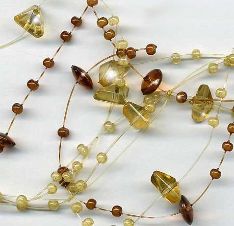 5' BEAD ORN GD BRN AMBER