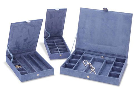 Arianna Blue Stackable Jewelry Case, Set of 3