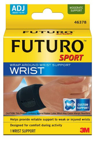 Sport Wrap Around Wrist Support, Adjustable Black One Size
