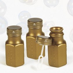Plastic Hexagon Bubble Bottles Metallic Gold, 48 pcs (not in pricelist)
