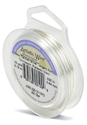 Artistic Wire 22 Gauge (.64mm) Silver Plated Tarnish Resistant Silver 10 yd (9.1 m)