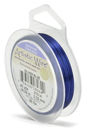 Artistic Wire, 28 Gauge (.32mm), Silver Plated, Silver Blue, 40 yd (36.5m)