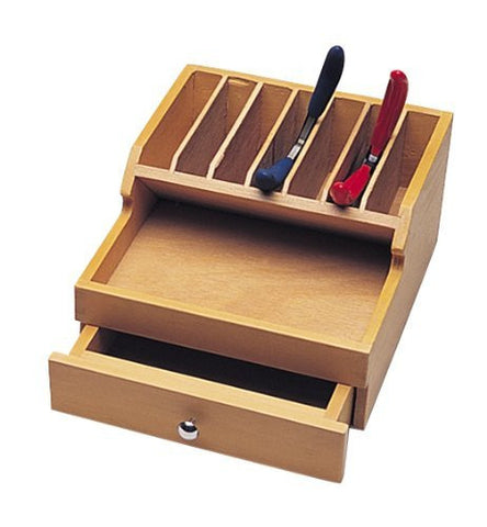 WOOD PLIER RACK WITH DRAWER
