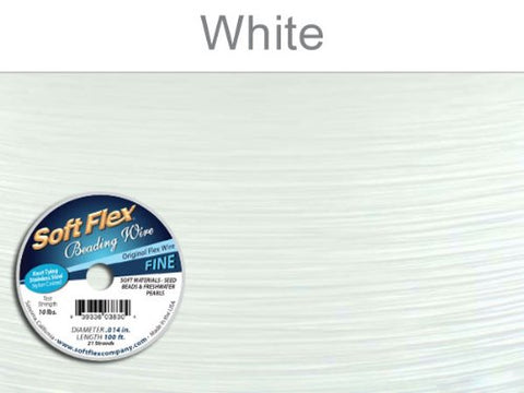 SOFT FLEX WIRE .014, 100 FT SPOOL - WHITE