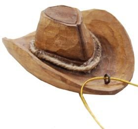 Western Hat Ornament Carved
